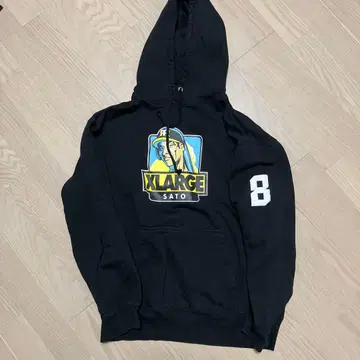 사토 테루아키 콜라보 XLARGE 블랙 후드티 M