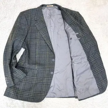 [울 캐시미어] 아쿠아 스큐텀 테일러드 자켓 소프트 트위드 L