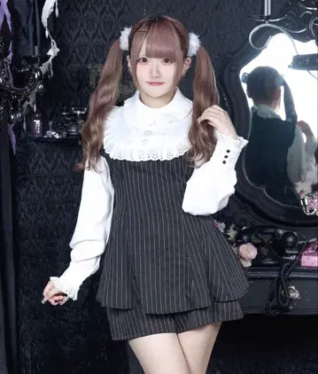 팔엘프 코튼 레이스 메이드 콤비네존 셋업 양산형 지뢰