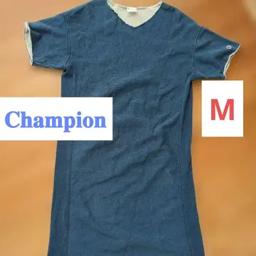 다크 블루 V넥 반팔 원피스 M 사이즈 면 100%