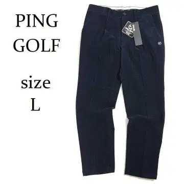 새상품 핑 골프 트리코 코듀로이 와이드 테이퍼드 팬츠 네이비 L