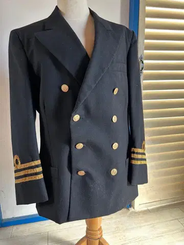 밀리터리 자켓 블랙 더블 브레스트