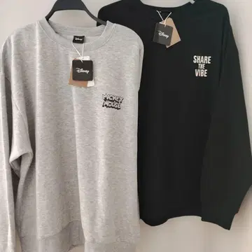 택 포함 새상품 디즈니 미키마우스 맨투맨 4L 2장 세트!