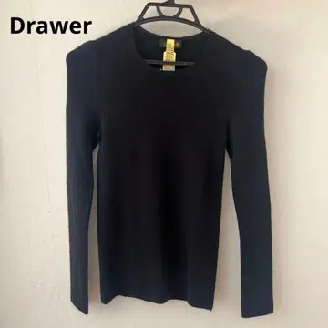 드로어 캐시미어 블랙 긴팔 니트