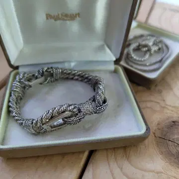 Paul Stuart 실버 로프 모티브 팔찌 & 목걸이