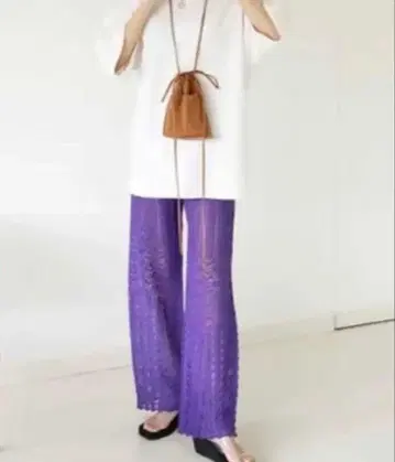 크로쉐 크로셰 니트 스트레이트 팬츠 SeaRoomlynn 시루무린