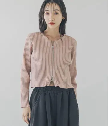 LOWRYSFARM 더블 지퍼 크롭 가디건 LS 112290