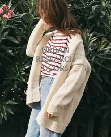 URBAN RESEARCH DOORS 페루 로우게이지 니트 가디건