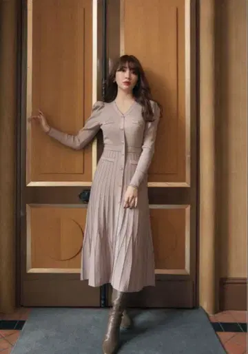 Herlipto 스위트 룸 니트 롱 드레스