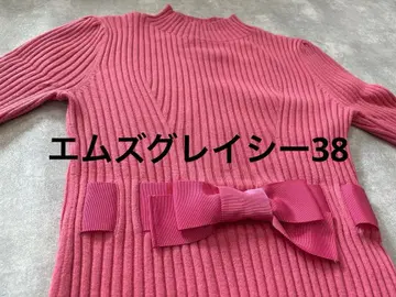 리브 니트 핑크 38 사이즈 엠즈 그레이시 리본 포함 여성용
