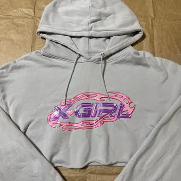 xgirl 로고 숏 후드티 구제 의류