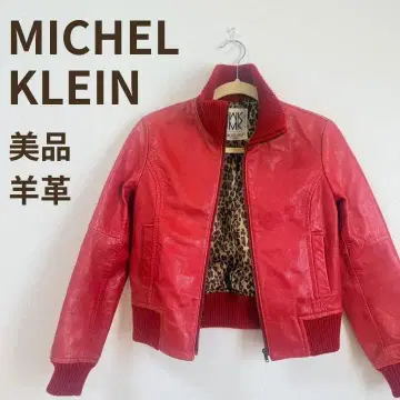 [새상품급] MICHEL KLEIN 양가죽 가죽 자켓 빨간색 S~M