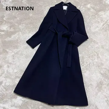 에스트네이션 벨티드 드레스 코트 롱 코트 울