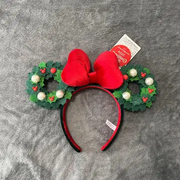 크리스마스 리스 미키형 머리띠