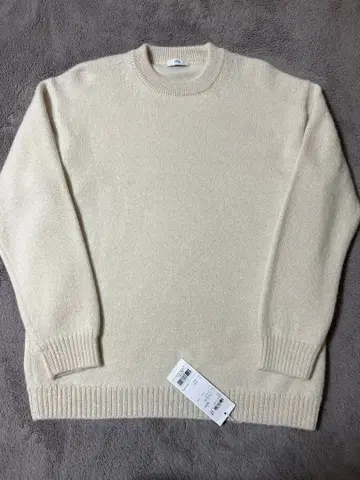 미사용 ATON 알파카 스웨터 화이트 04 M