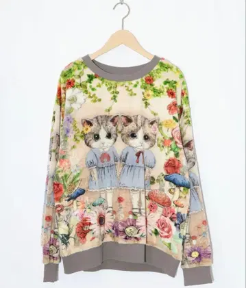 스칼라 153737: 고양이 자매의 비밀의 화원 양면 플란넬 풀오버