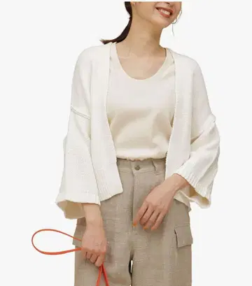 나노 유니버스 니트 가디건 볼레로 화이트 흰색