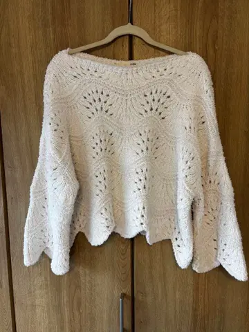 젤라또피케 레이스 편직 화이트 니트