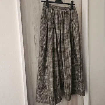 melange 메 가우초 팬츠 체크 무늬