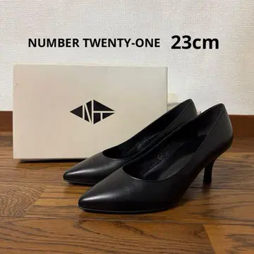 NUMBER TWENTY-ONE 블랙 가죽 펌프스 23cm