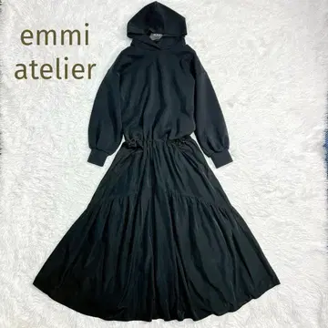 emmi atelier 후디 도킹 원피스 블랙 프리