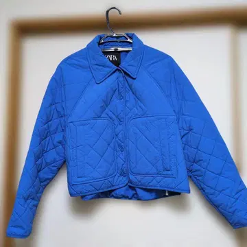 ZARA 퀼팅 다운 자켓 파랑