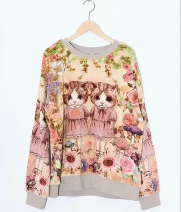 스칼라 153737: 고양이 자매의 비밀의 화원 양면 플란넬 풀오버