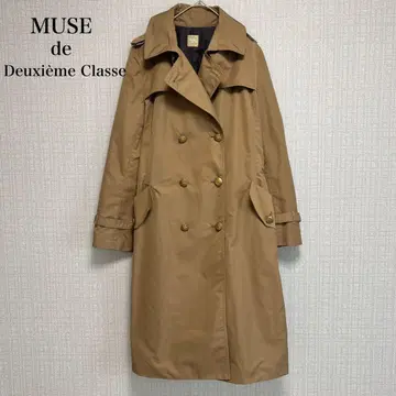 새상품급 뮤즈 두지엠 클라세 트렌치코트 벨트 골드 버튼 브라운