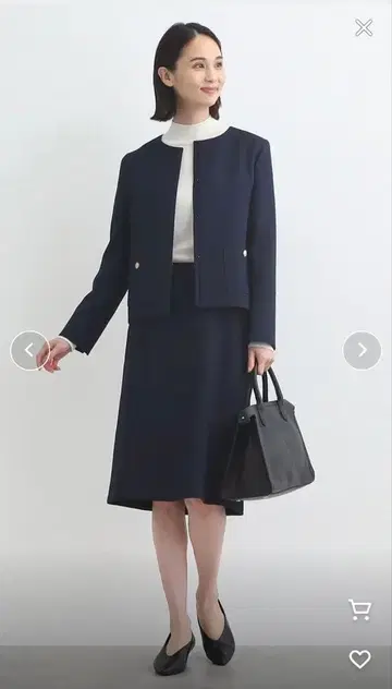 INDIVI [ 스테디셀러 수트/워셔블 ] 슬라브 트위드 스커트 셋업