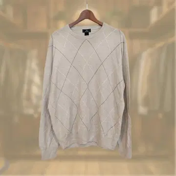 DOCKERS 크루넥 니트 아가일 아이보리 계열