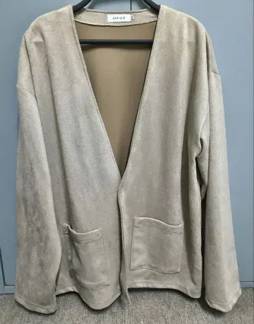 스웨이드 노카라 자켓 가디건 그레이지 M