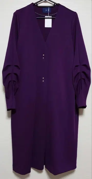 soffitto 소피토 노카라 턱 슬리브 코트 퍼플