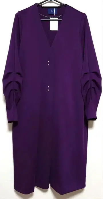 soffitto 소피토 노카라 턱 슬리브 코트 퍼플