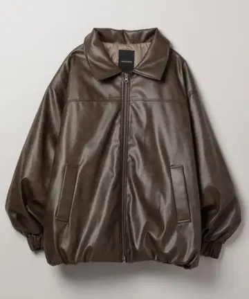 JEANASIS 빈티지 가죽 블루종 브라운