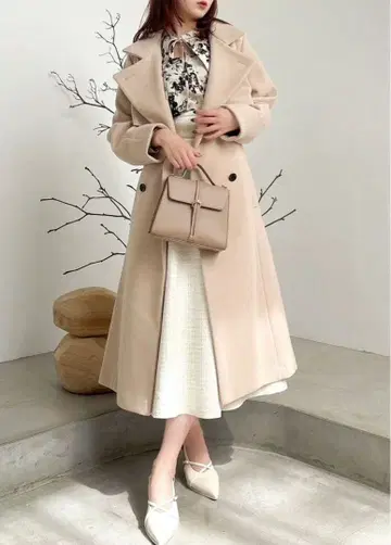 더즐린 2WAY 컬러 레이디 코트 베이지 xs 사이즈 익명 배송