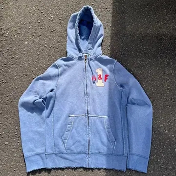 00s 아바클로 지퍼 후드티 archive 페이드 스카이블루 y2k XL
