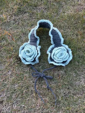 [ 핸드메이드 ] 귀마개 니트 귀도리 이프 히라히라 플라워