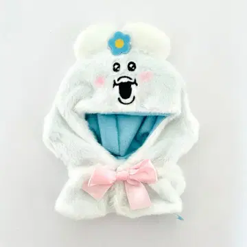 봉제 인형 판초 핑크 리본
