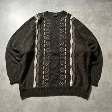 NEWTEX 유로 빈티지 아크릴 디자인 레트로 니트 스웨터