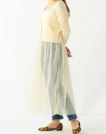 Ray BEAMS 니트 쉬폰 원피스