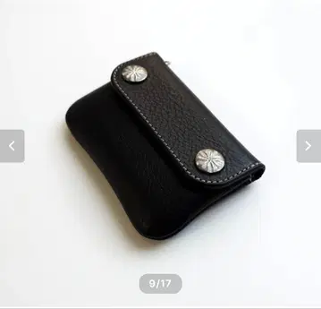 LOMEI 블랙 가죽 동전 지갑 멀티 파우치