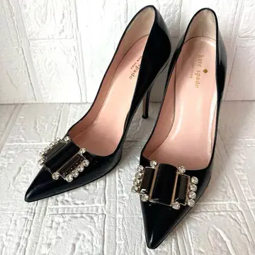 케이트 스페이드 뉴욕 비쥬 스틸레토 패턴트 레더 25cm 블랙