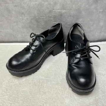 미사용 레이스업 슈즈 통굽 블랙 ABC SELECT