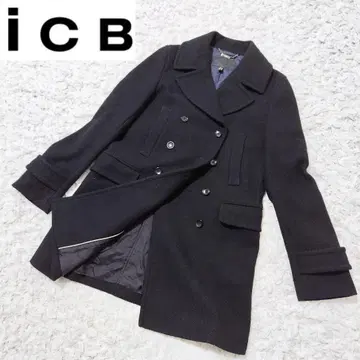 새상품급 ICB 더블 브레스트 체스터 코트 블랙 L
