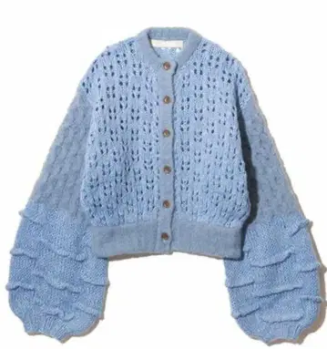 LEINWANDE 니트 가디건 볼레로 블루