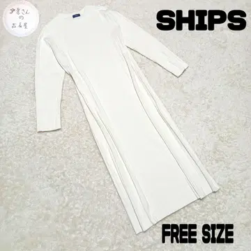 SHIPS 쉽스 손세탁 가능 오가닉 코튼 실크 원피스 화이트