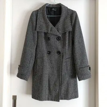 ISSUE 트위드 더블 브레스트 체스터 코트 L 사이즈