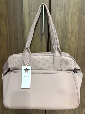 네오프렌 메쉬 패널 토트백 더스티 핑크