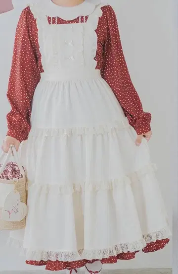 시마무라 아오키 미사코 콜라보 마론 크림 오버롤 스커트 원피스