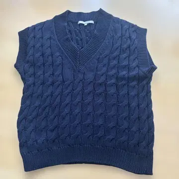 네이비 케이블 니트 베스트 사이즈 38
